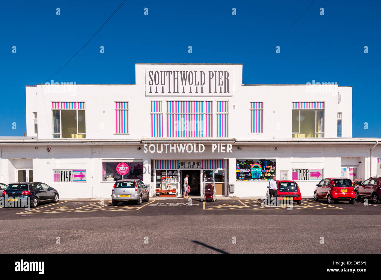 The frontage of Southwold Pier in Southwold , Suffolk , England , Britain , Uk Stock Photo