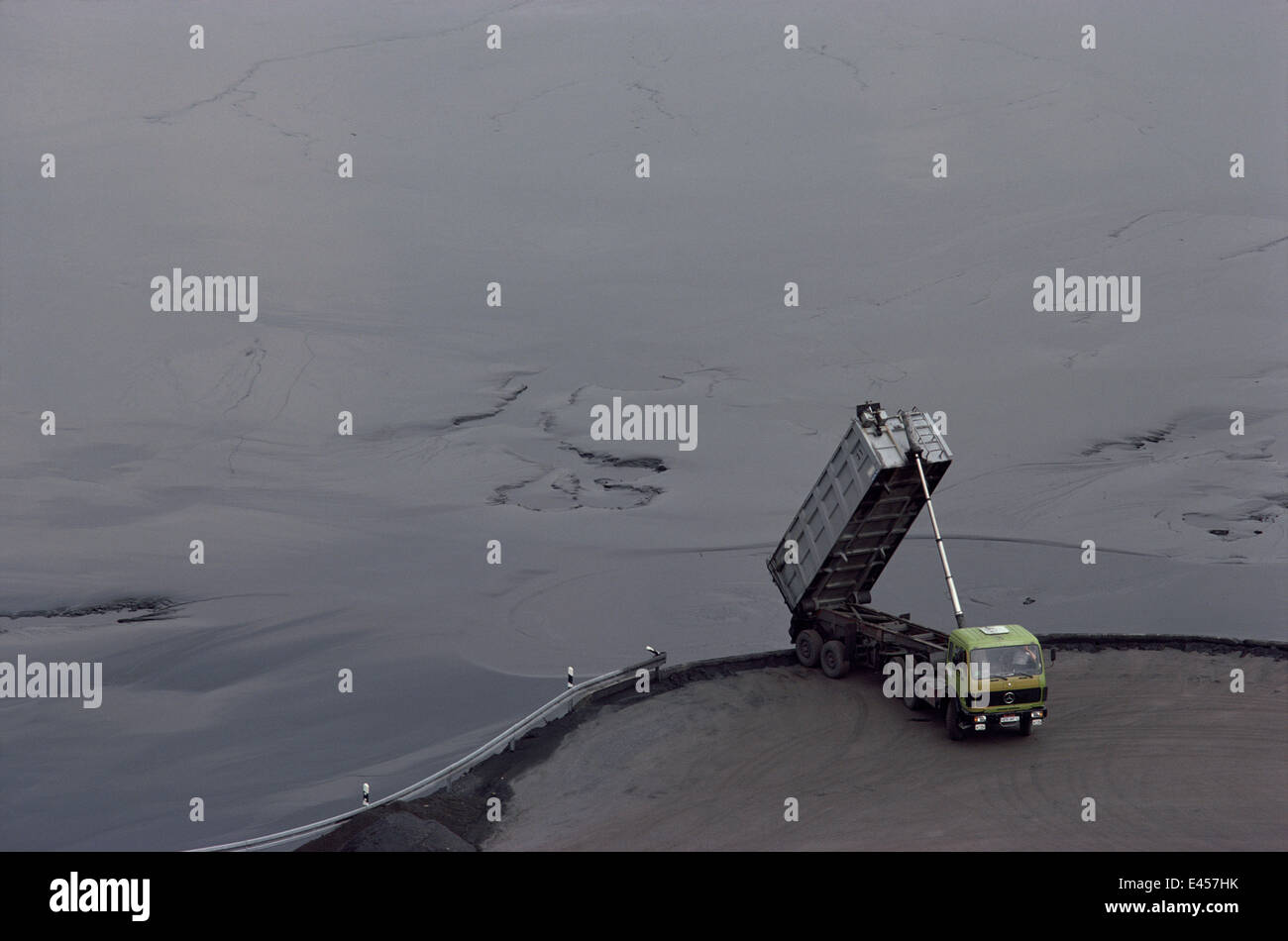 Lorry dumping coal slurry, Ruhr valley, Germany Stock Photo Alamy