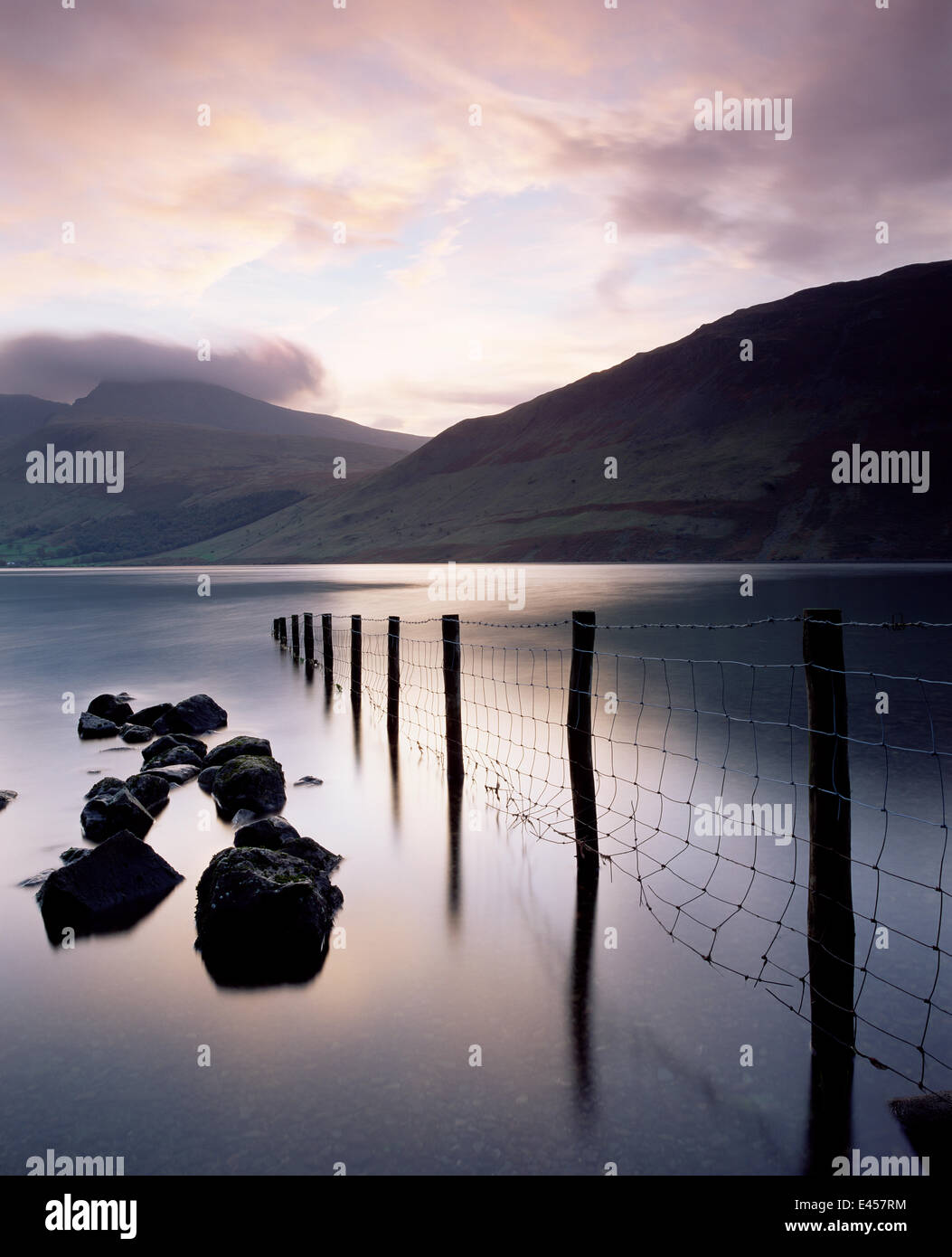 Wastwater Lake, the deepest lake in England, Lake District NP. Cumbria ...