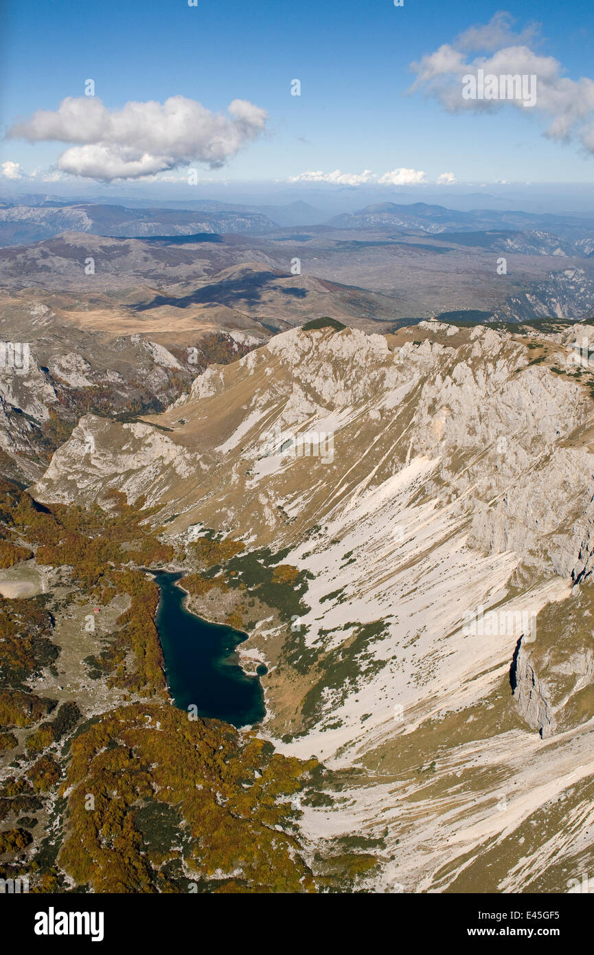 Aerial View Of Skrcko Lake Durmitor NP Montenegro October 2008 Stock aerial-view-of-skrcko-lake-durmitor-np-montenegro-october-2008-stock