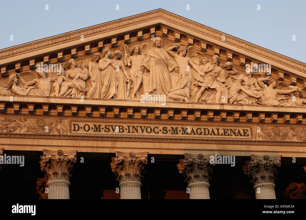 PARIS, FRANCE. - MAGDALENAE FREIZE - SCULPTURE ON THE FACADE OF THE CHURCH OF LA MADELEINE. PHOTO:JONATHAN EASTLAND/AJAX Stock Photo