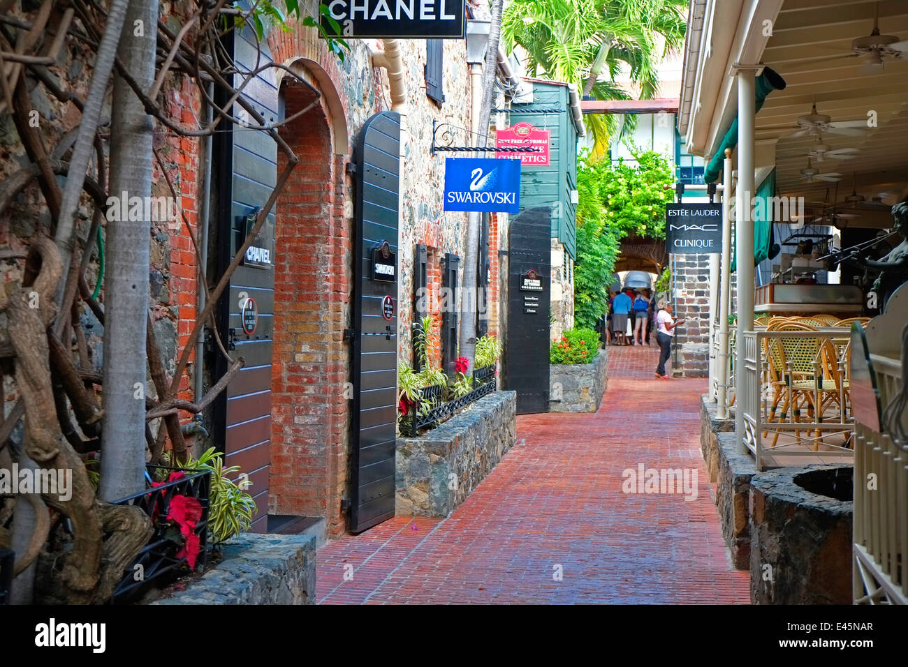 Quaint Shopping Street St. Thomas USVI US Virgin Islands Charlotte