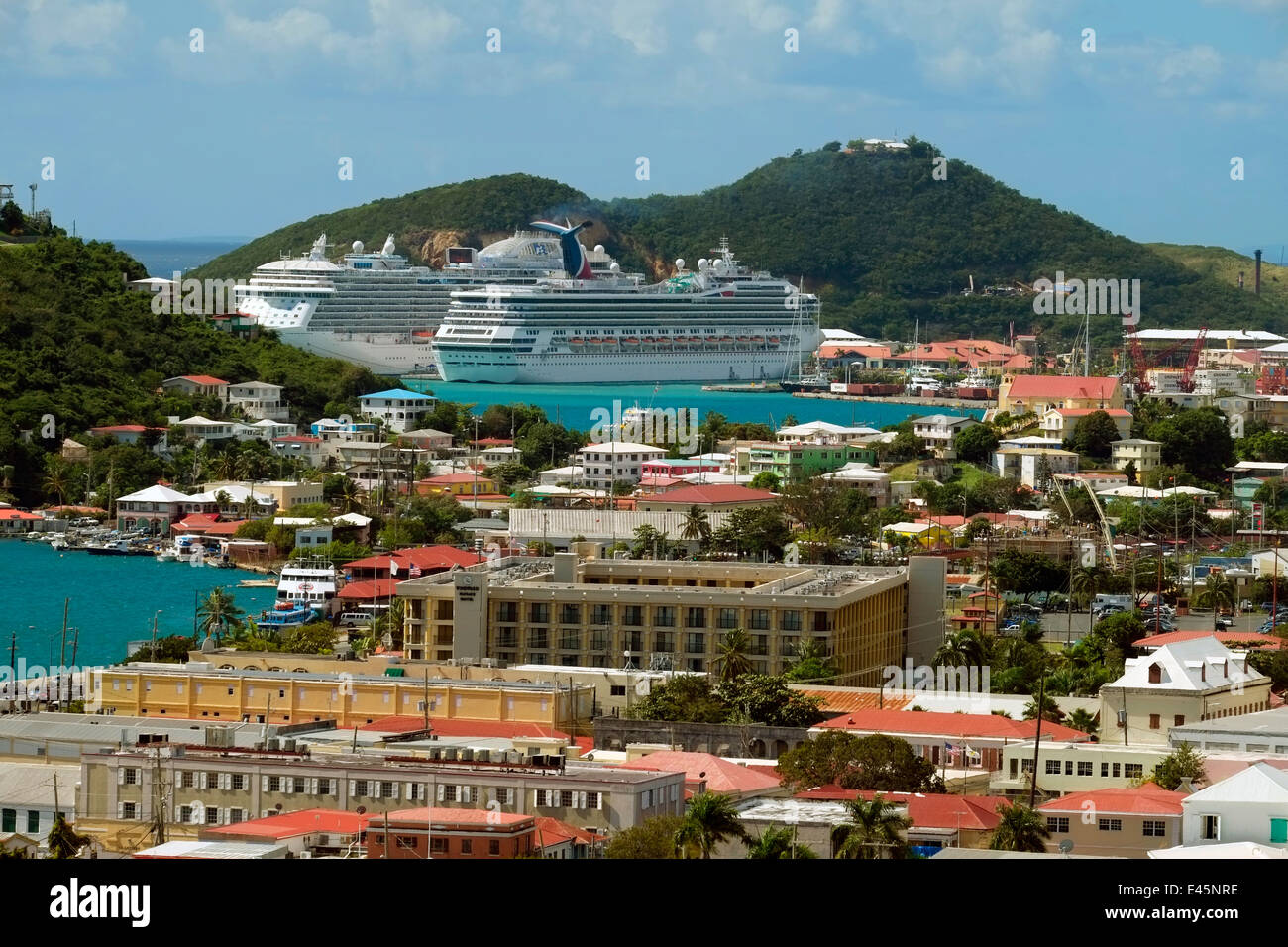 Charlotte Amalie Harbor St. Thomas USVI US Virgin Islands Territory Caribbean Island Stock Photo