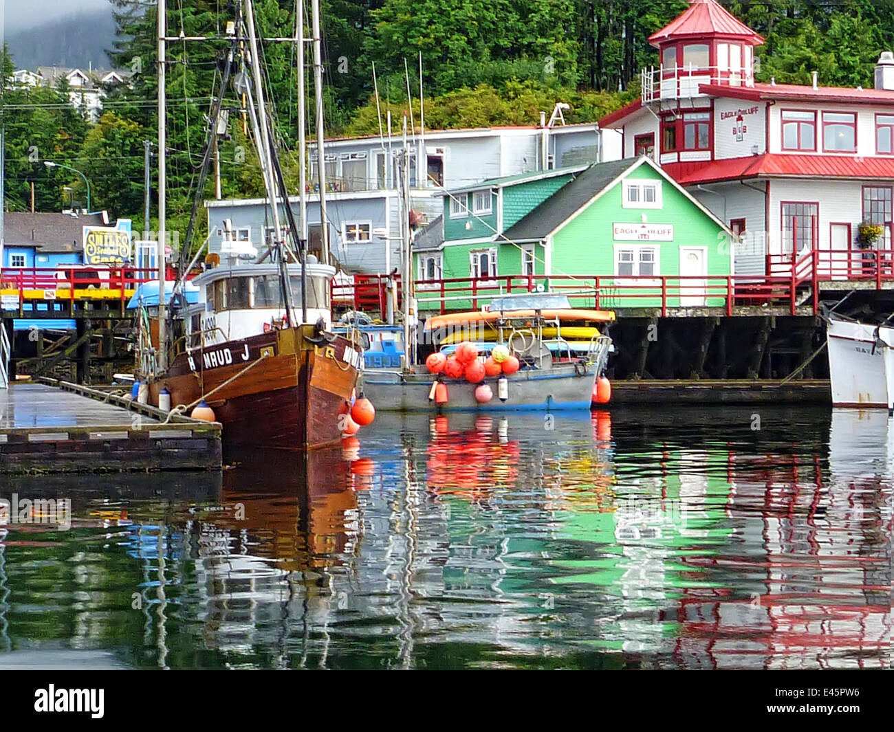 Fishing boats in harbour, Prince Rupert, British Columbia, Canada Stock