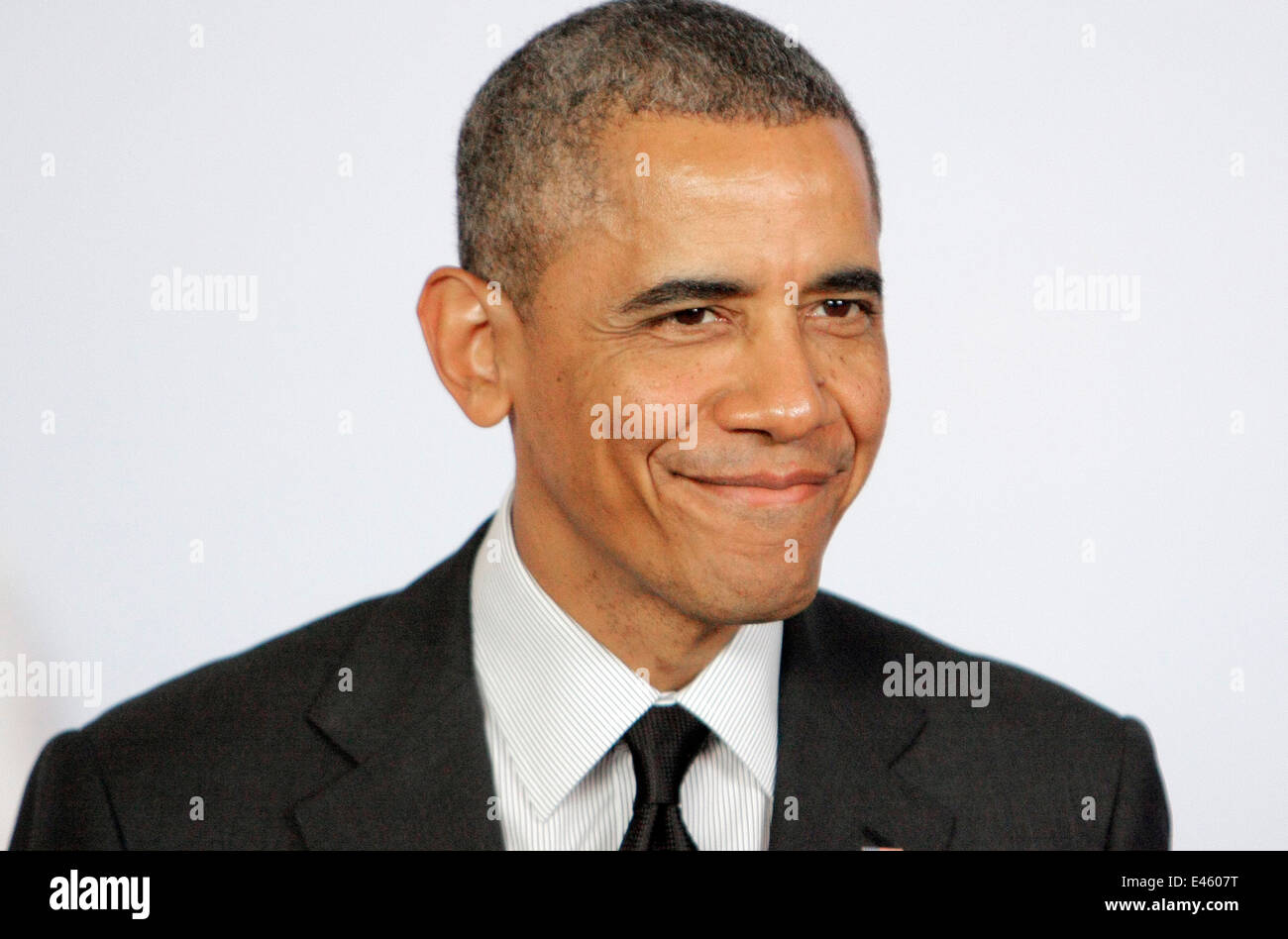 US PRESIDENT, BARACK OBAMA  AT G7 SUMMIT Family Photo BRUSSELS 2014 G7 LEADERS Stock Photo