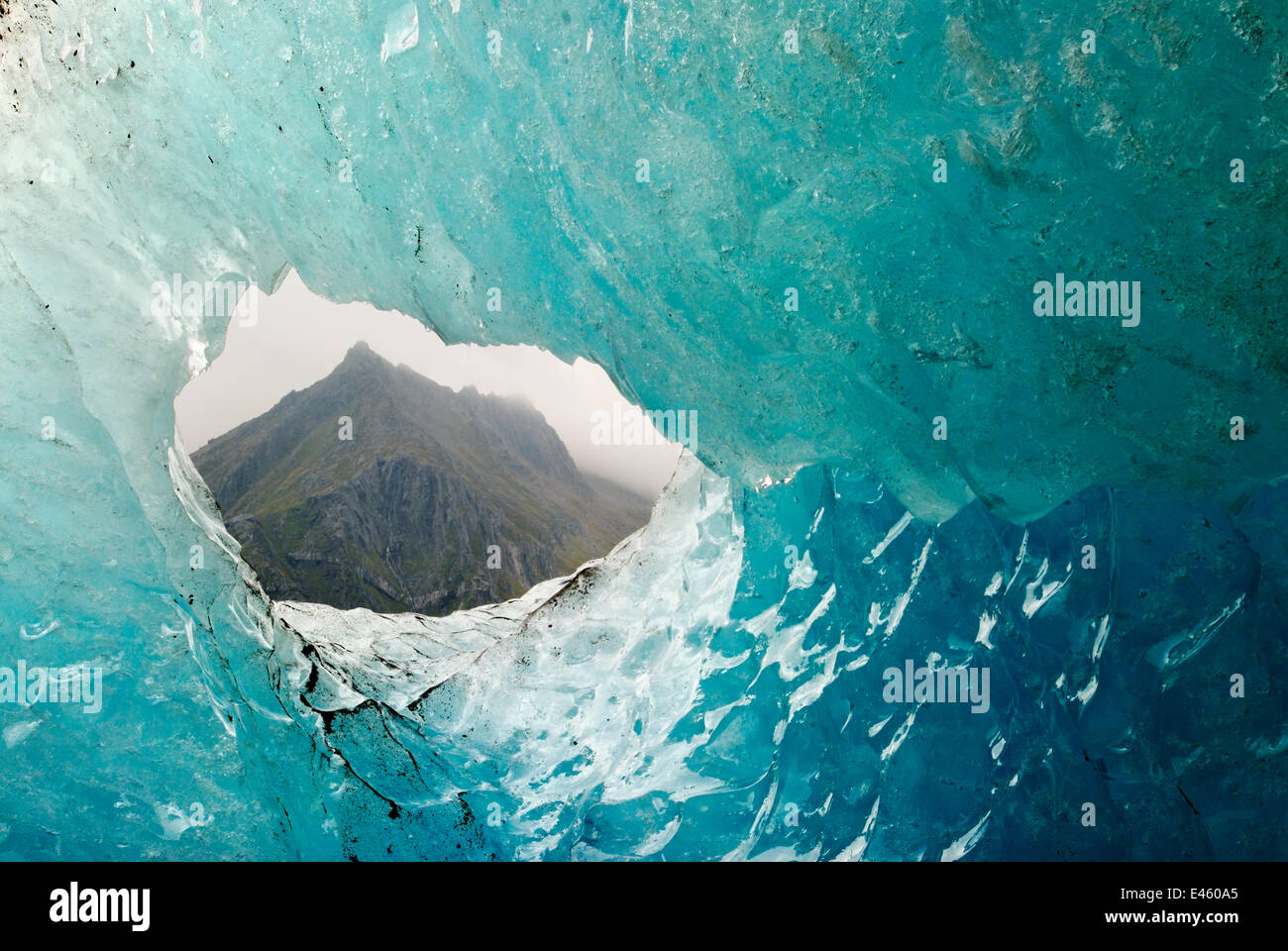 View through a crack in the Engabreen glacier, Svartisen ice cap, SaltfjelletSvartisen National
