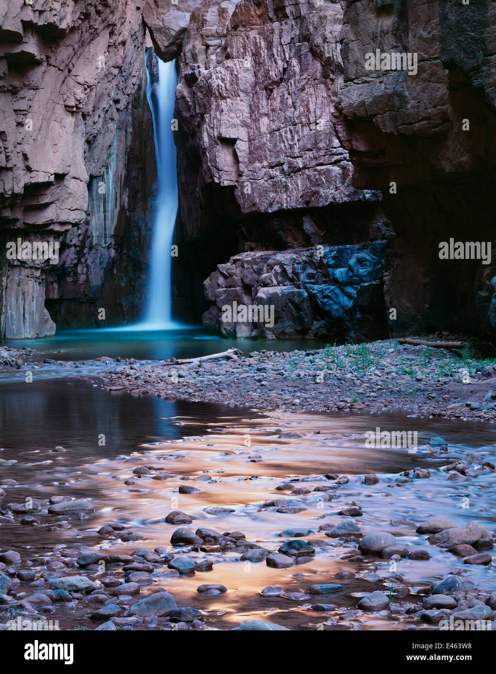 Cibecue Creek waterfall pouring through canyon narrows, White Mountain