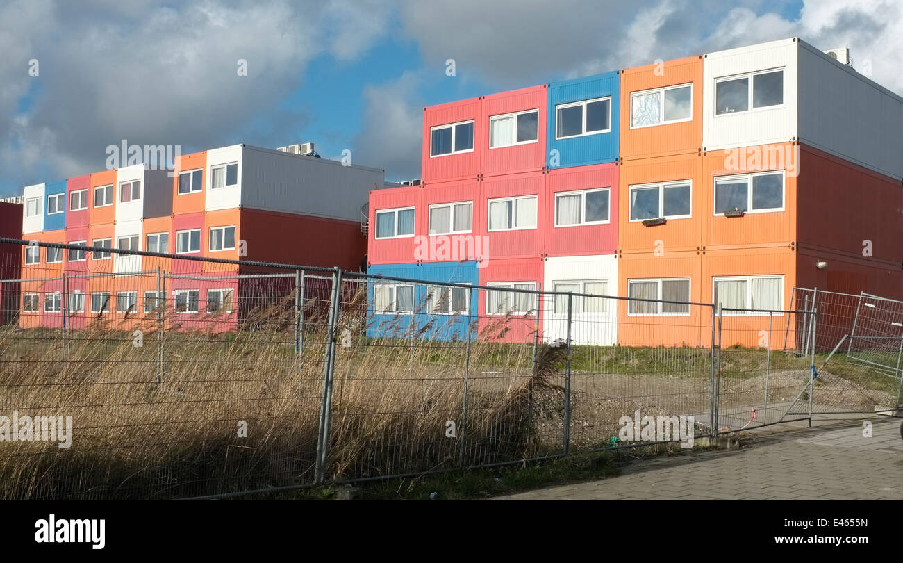 CONTAINERS USED FOR STUDENT HOUSING AT NDSM WERF IN NORTH AMSTERDAM