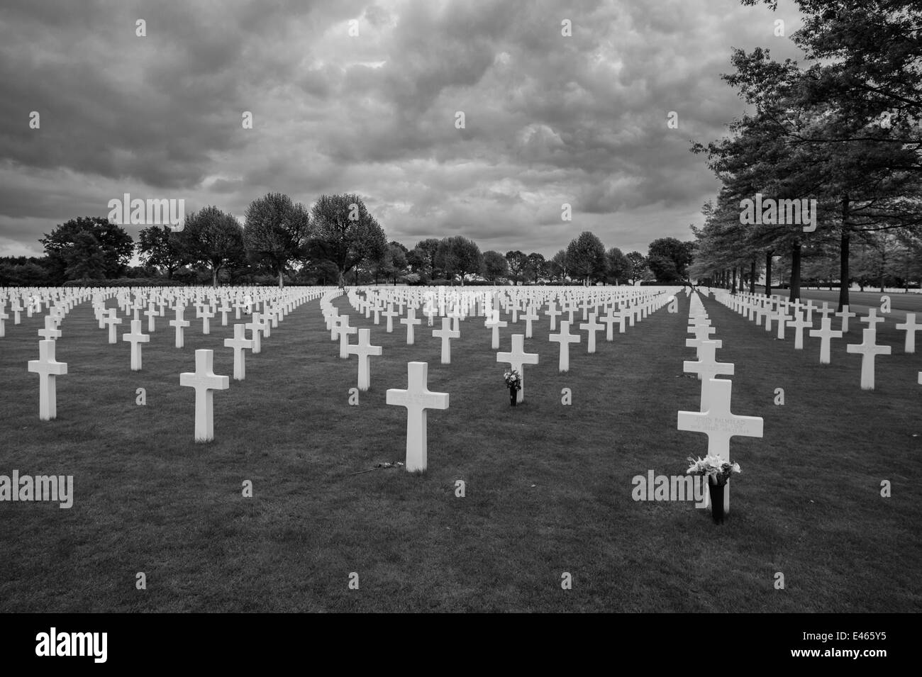 World War II USA Military Cemetery and Memorial in Margraten, The Netherlands, Europe Stock Photo