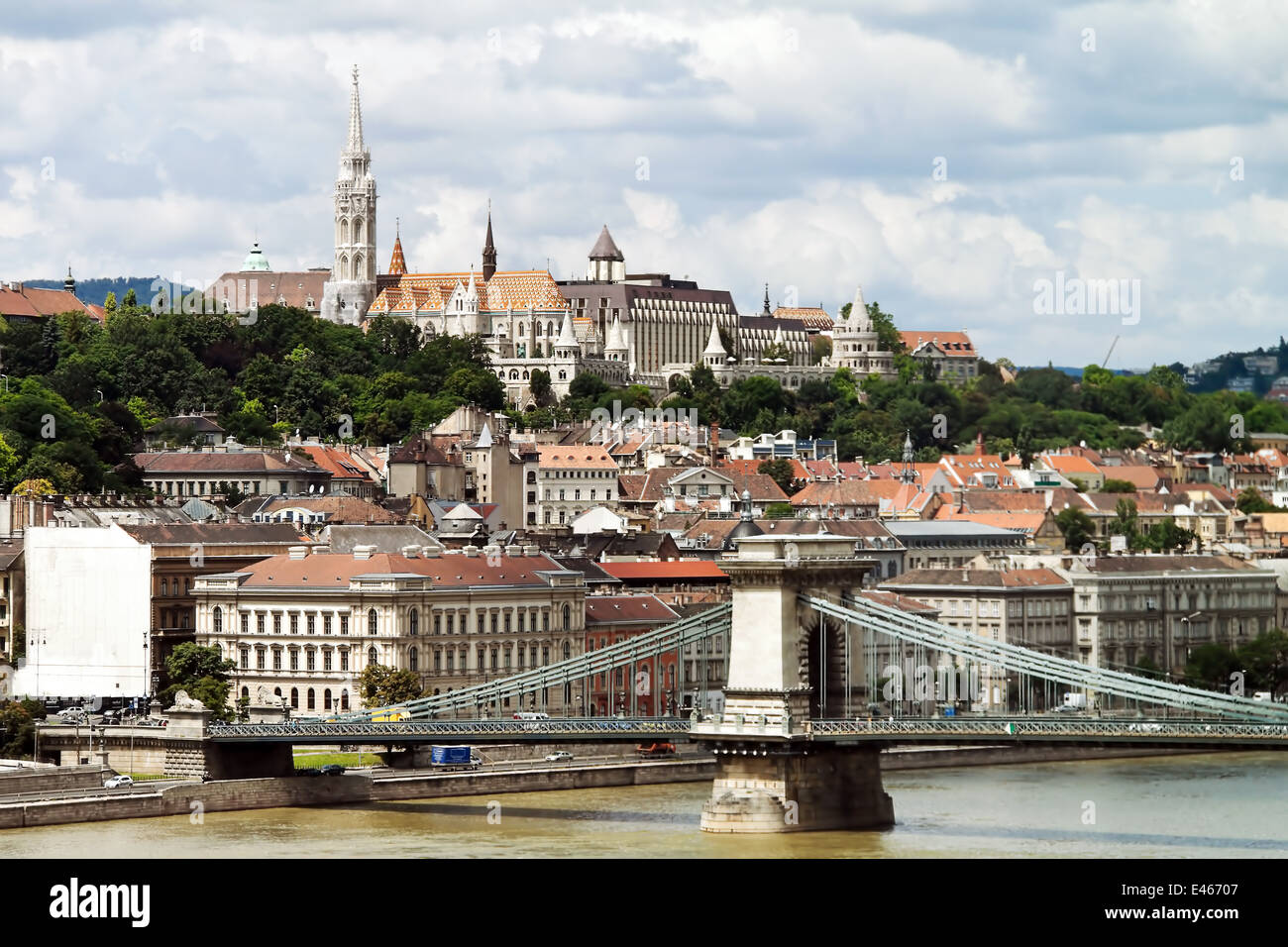 Europe, Hungary, Budapest, Castle Hill and Castle. City View Stock Photo