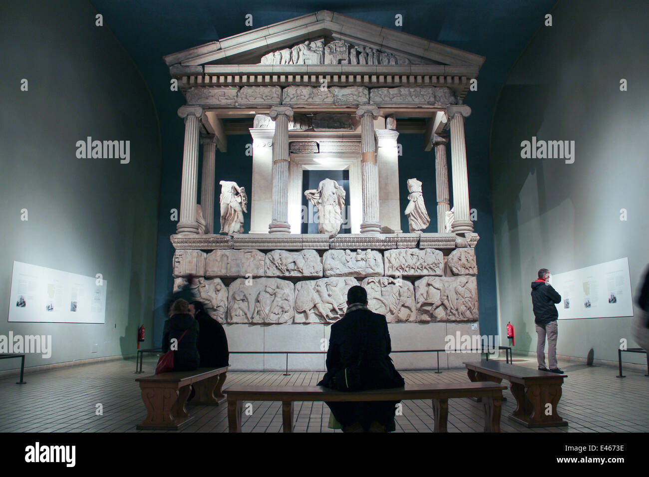 London: Nereid Monument at the British Museum . Photo from 09 January 2014. Stock Photo