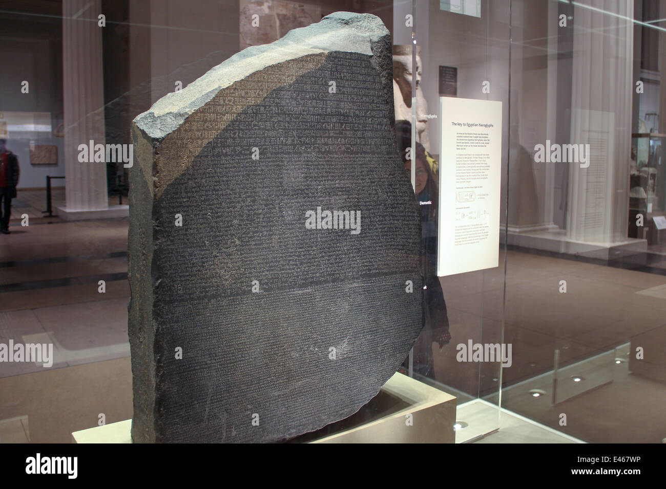 London: Rosetta Stone at the British Museum . Photo from 09 January 2014. Stock Photo