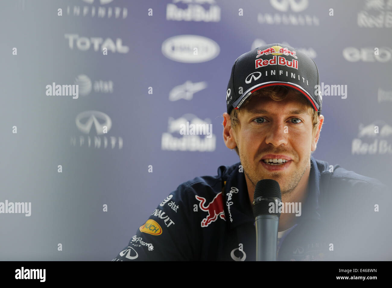 Towcester, UK. 3rd July, 2014. SEBASTIAN VETTEL of Germany and Infiniti ...