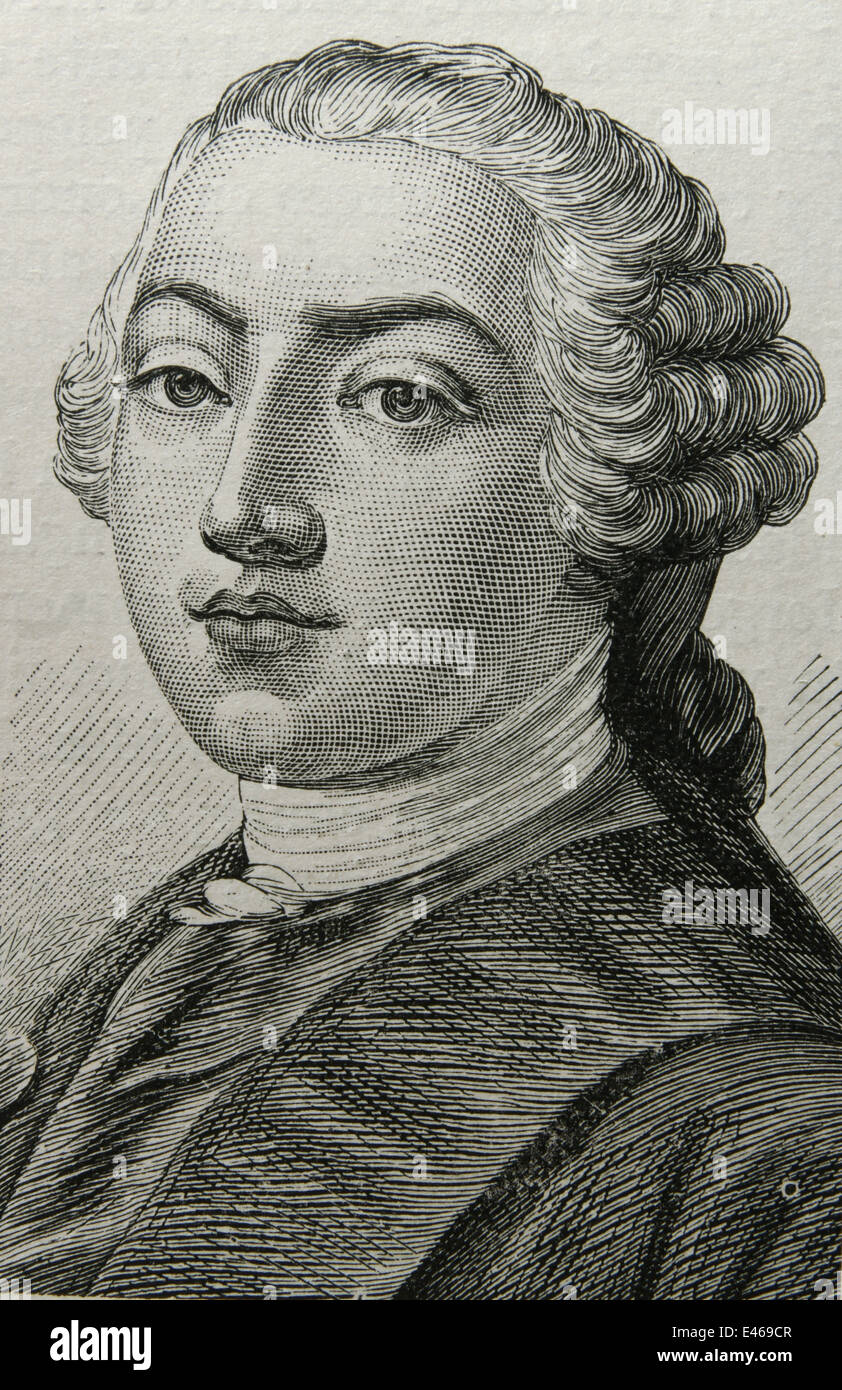 George III (1738-1820). King of Great Britain and Ireland later King of the United Kingdom and of Hanover. Engraving. Stock Photo