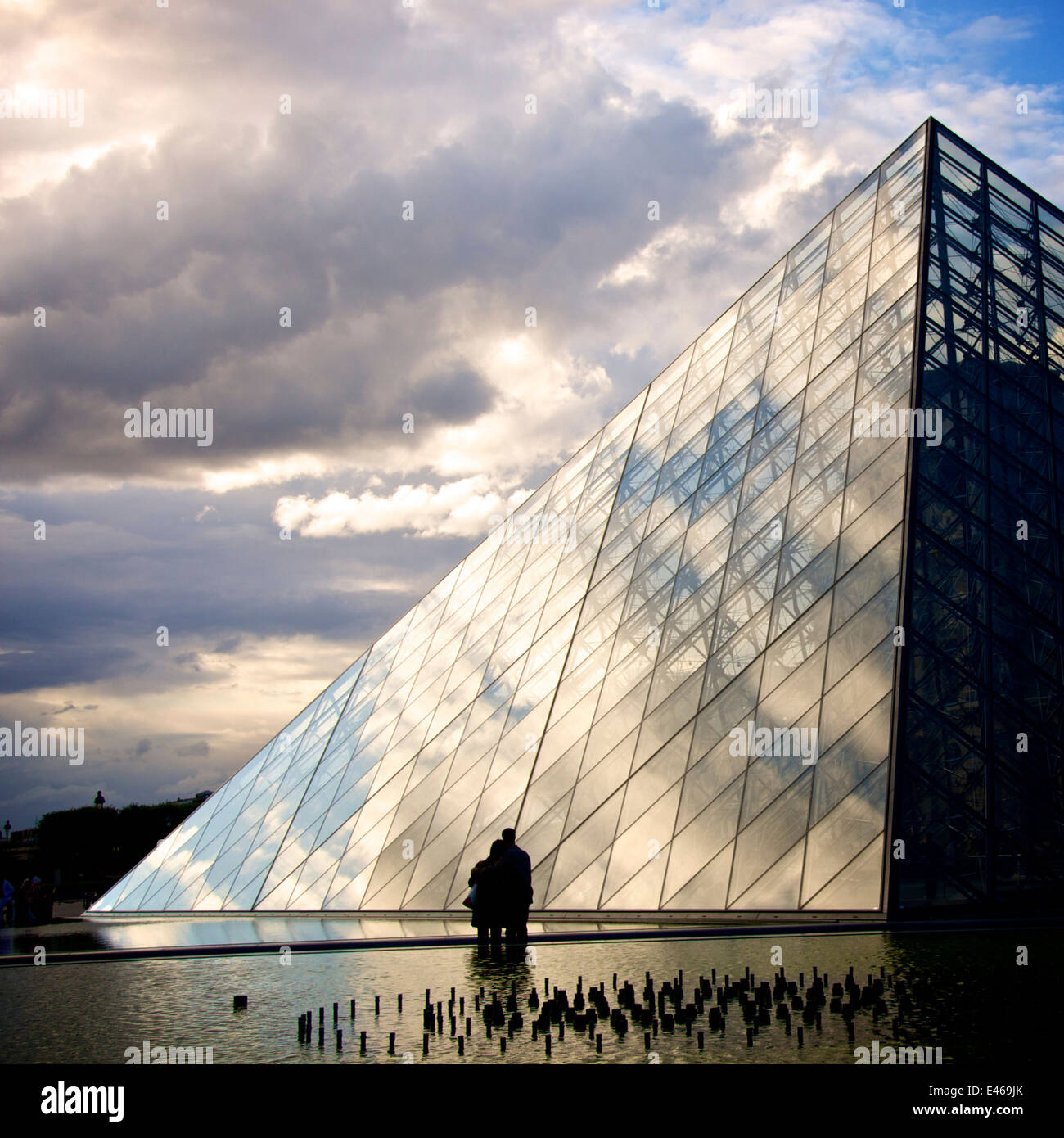Louvre Pyramid at the Louvre Museum, Paris, France, Europe Stock Photo