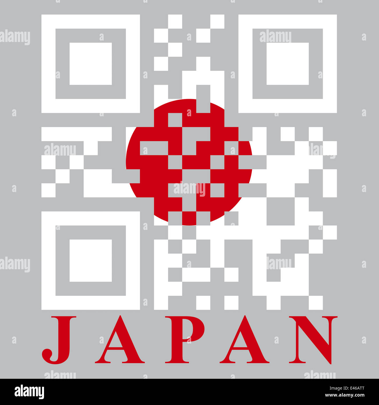 Japan QR code flag, vector Stock Photo Alamy