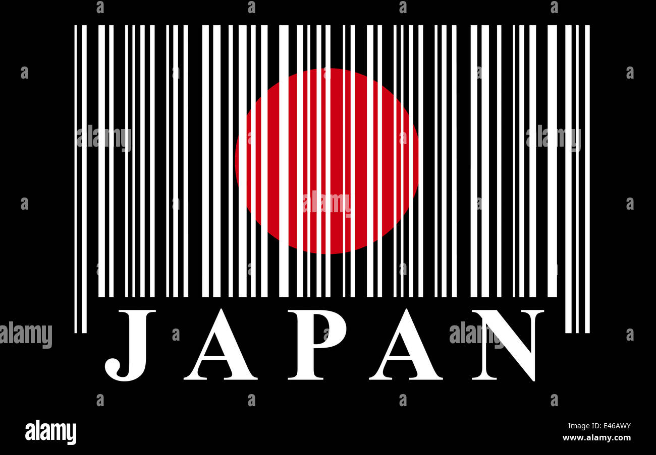 Japan barcode flag, vector Stock Photo