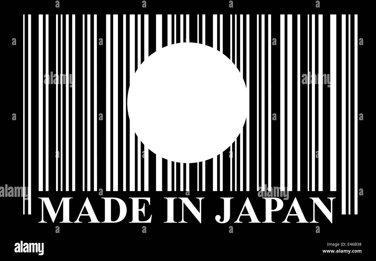 Japan barcode flag, vector Stock Photo