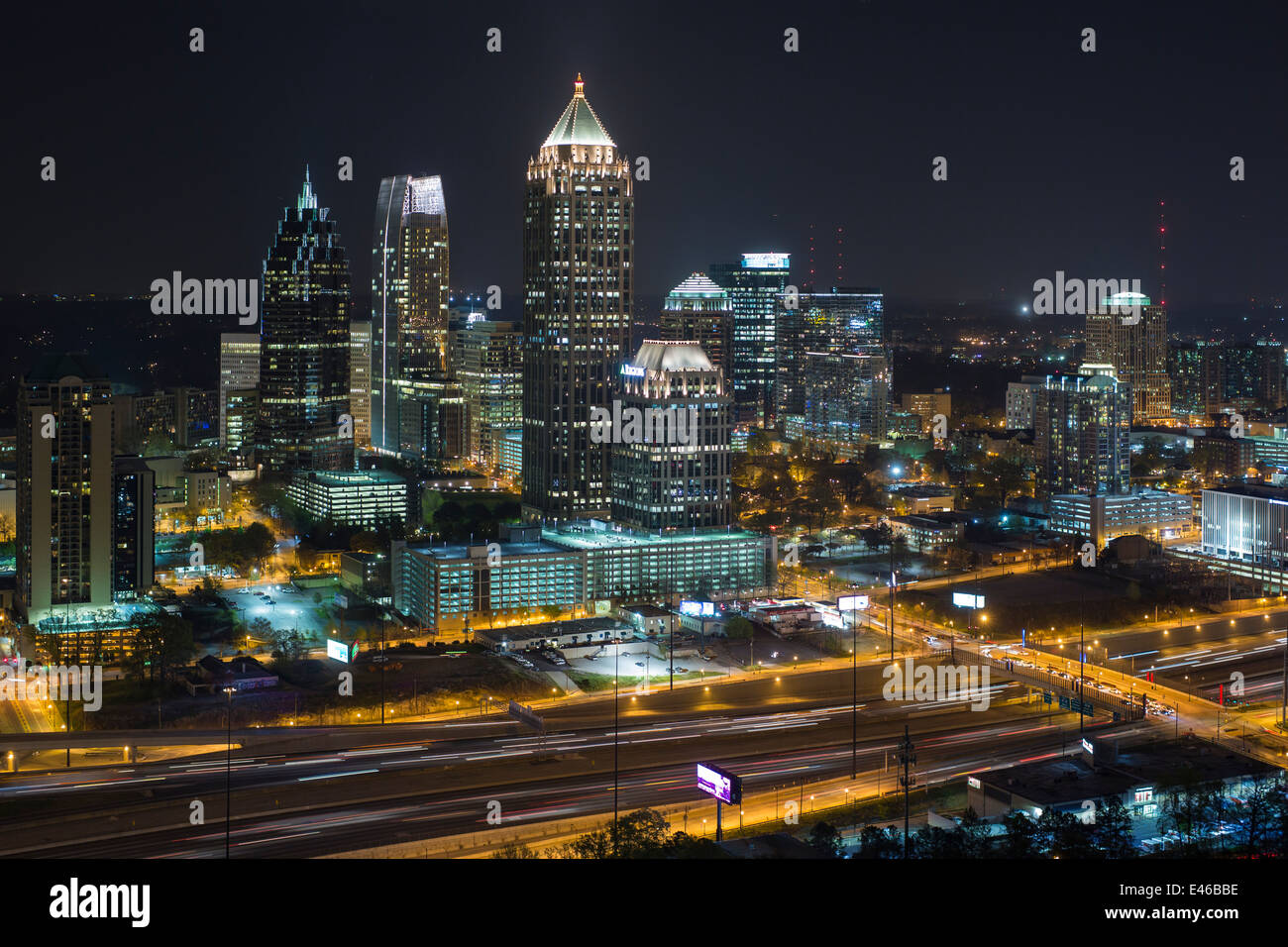 Atlanta 85 Elevated view over Interstate 85 passing the Atlanta skyline, Atlanta ...