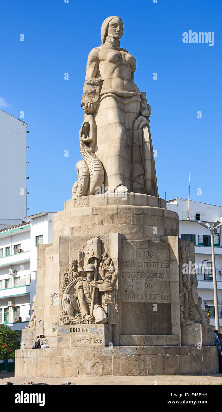 1st World War Memorial in Maputo, Mozambique (informal known to local people as 'Lady snake') Stock Photo