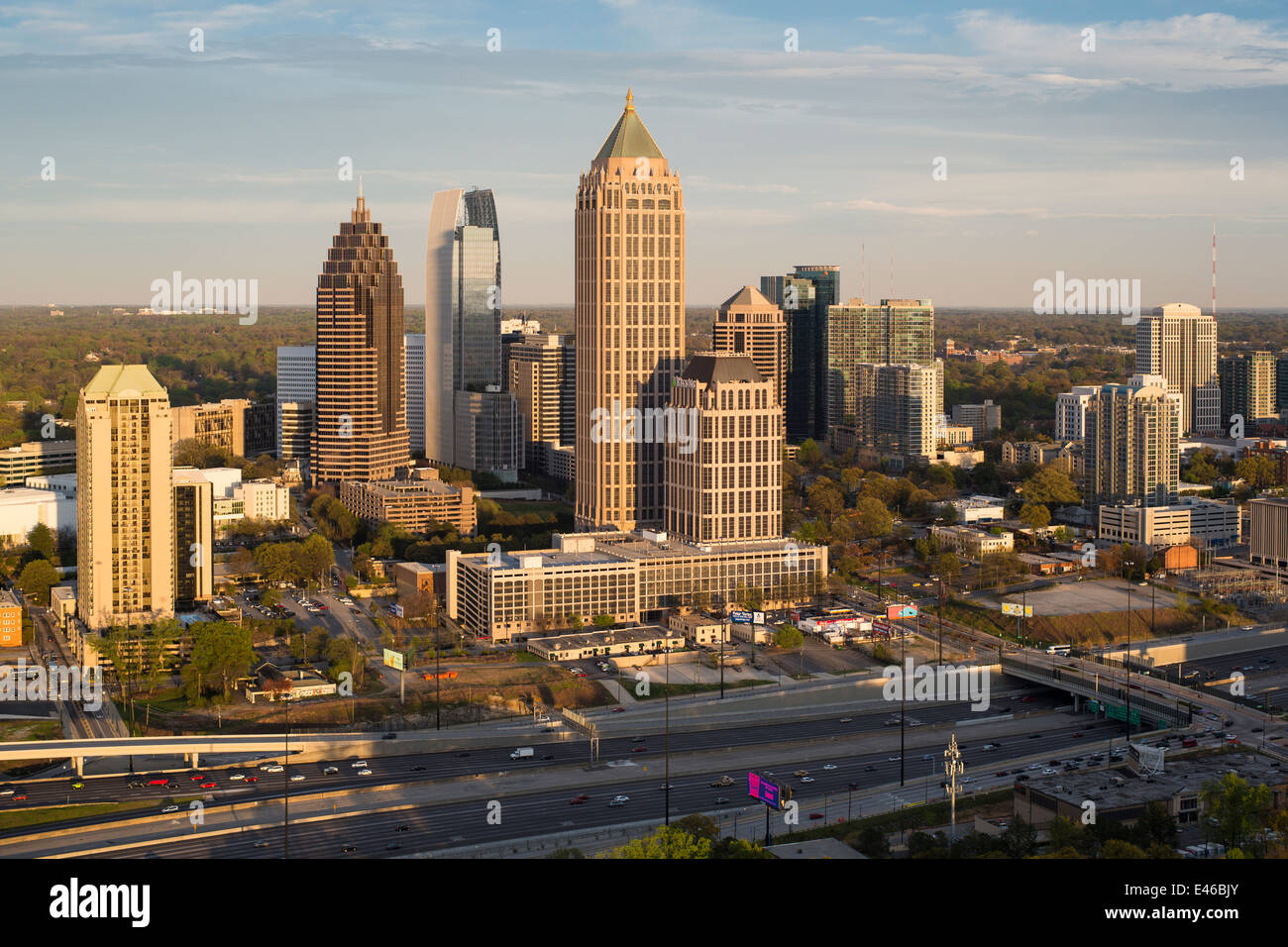 Atlanta 85 Elevated view over Interstate 85 passing the Atlanta skyline, Atlanta ...