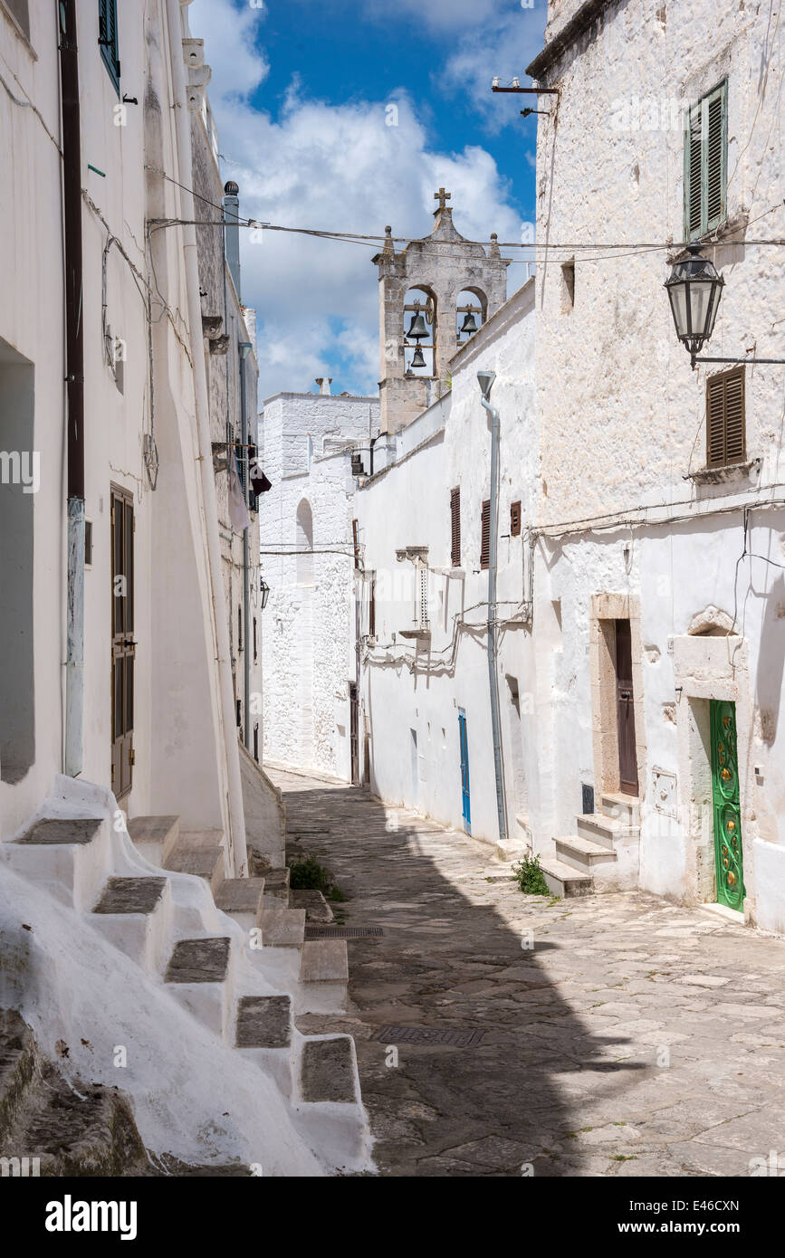 Medieval whitewashed streets of Ostuni, Puglia, Italy Stock Photo