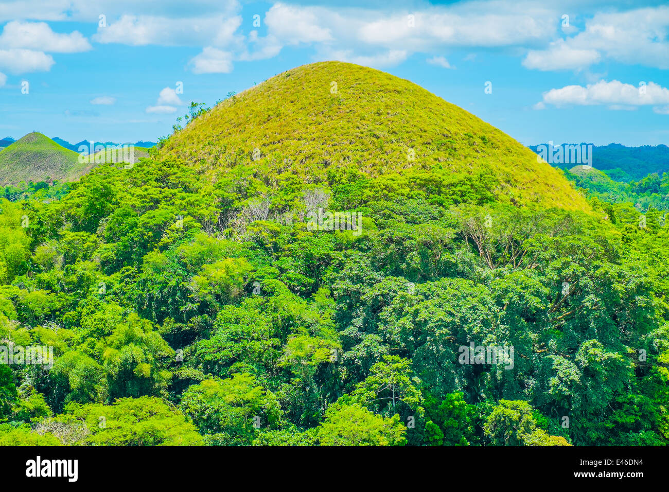 Famous Chocolate Hills natural landmark, Bohol island, Philippines Stock Photo
