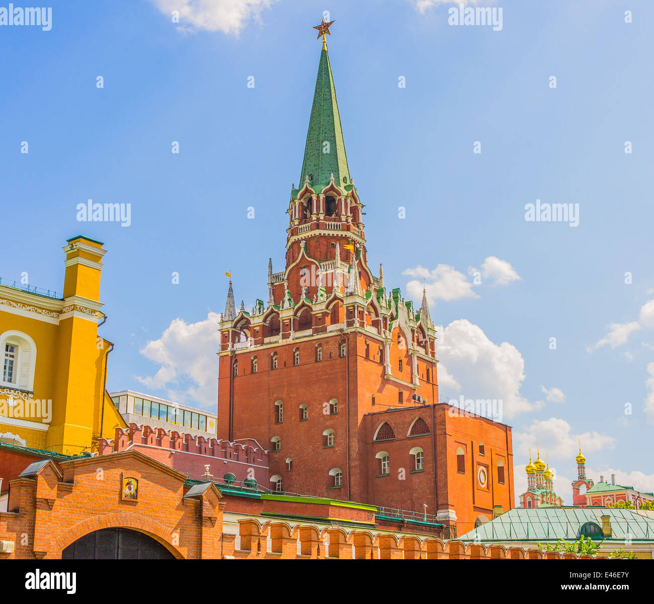 Moscow Kremlin, Troitskaya (Trinity) Tower, Moscow, Russia, East Europe Stock Photo