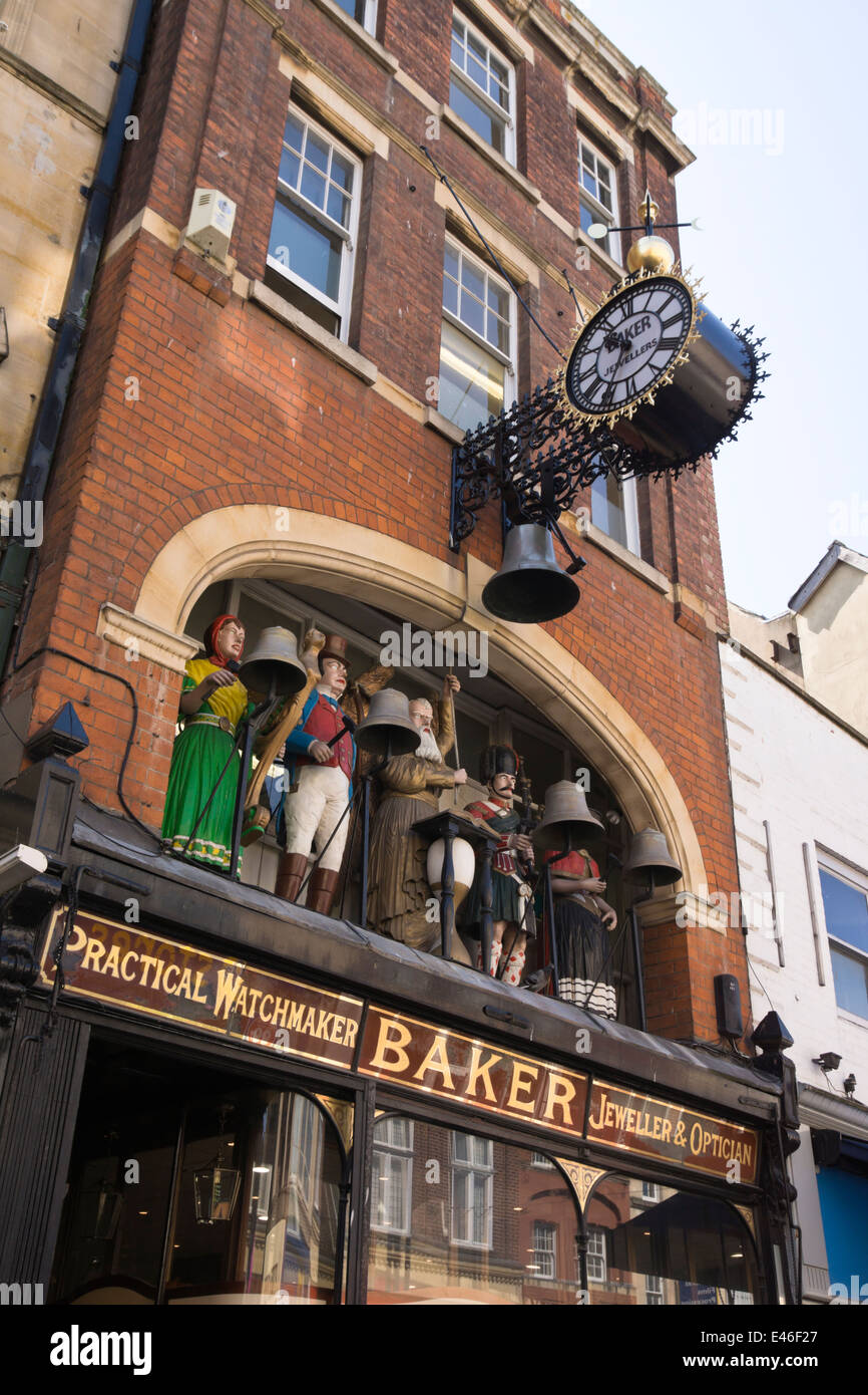 The city of Gloucester Bakers Clock Southgate Street Stock Photo