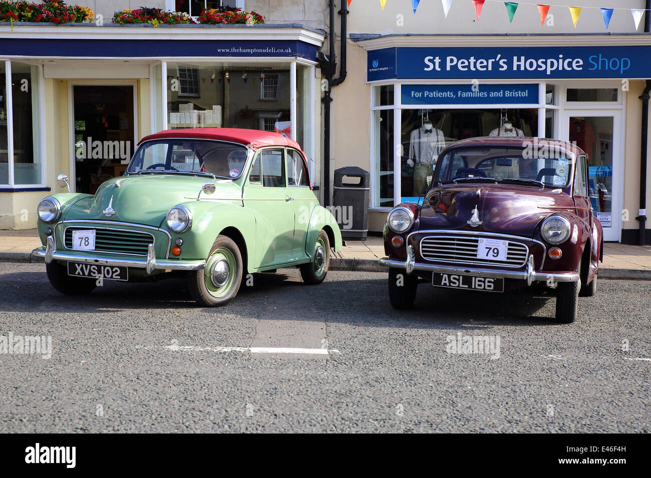 Classic cars and bikes taking part in Chipping Sodbury's Classic Run