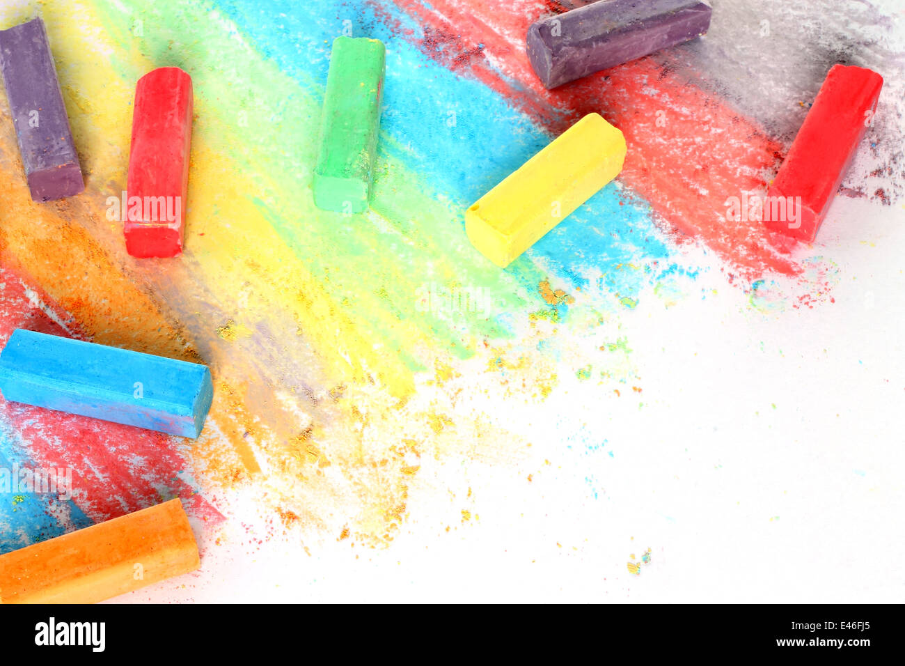 Pieces of color chalk, red, yellow, green, blue, white, isolated Stock  Photo - Alamy