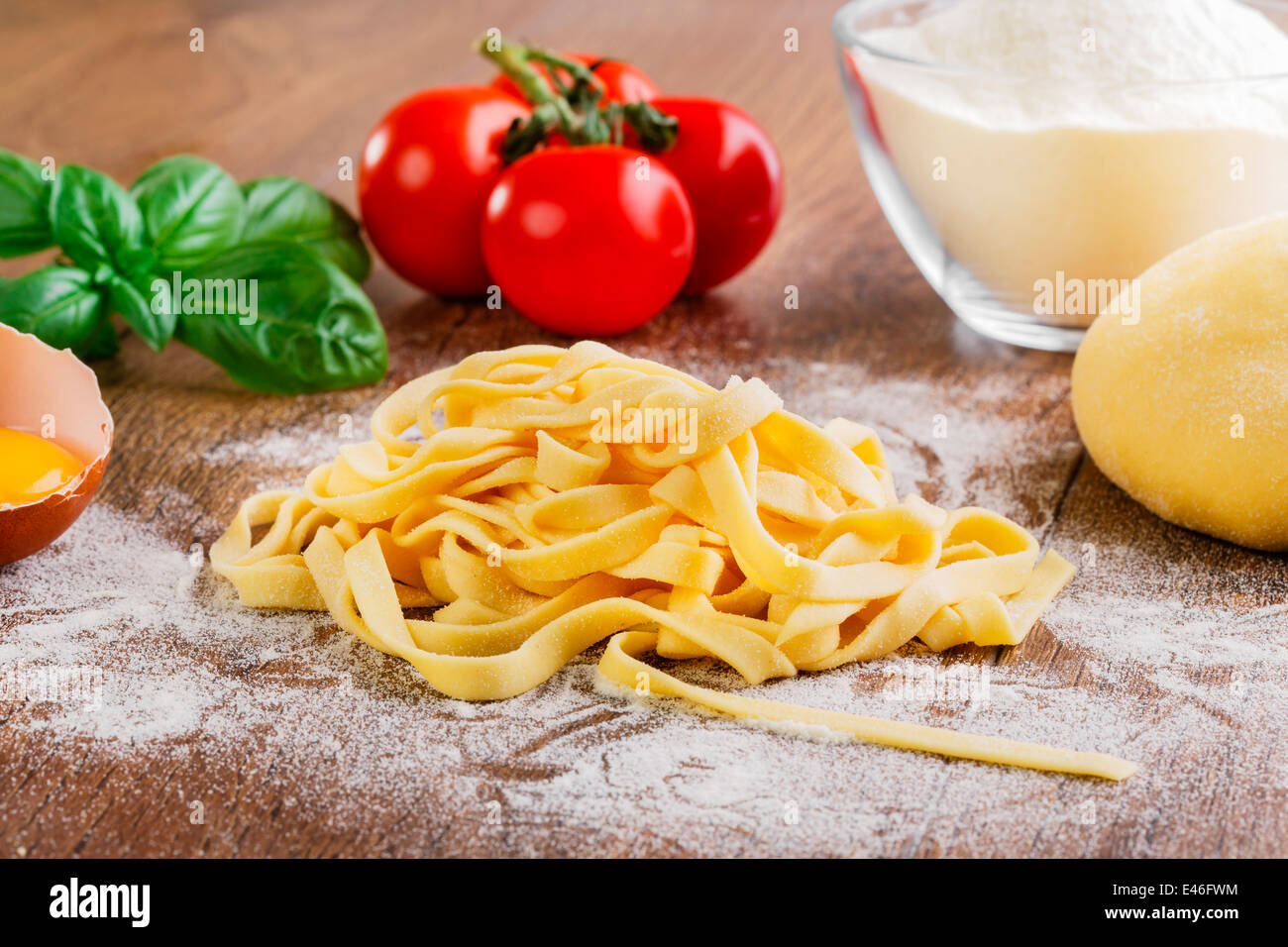 sliced homemade noodles Stock Photo Alamy