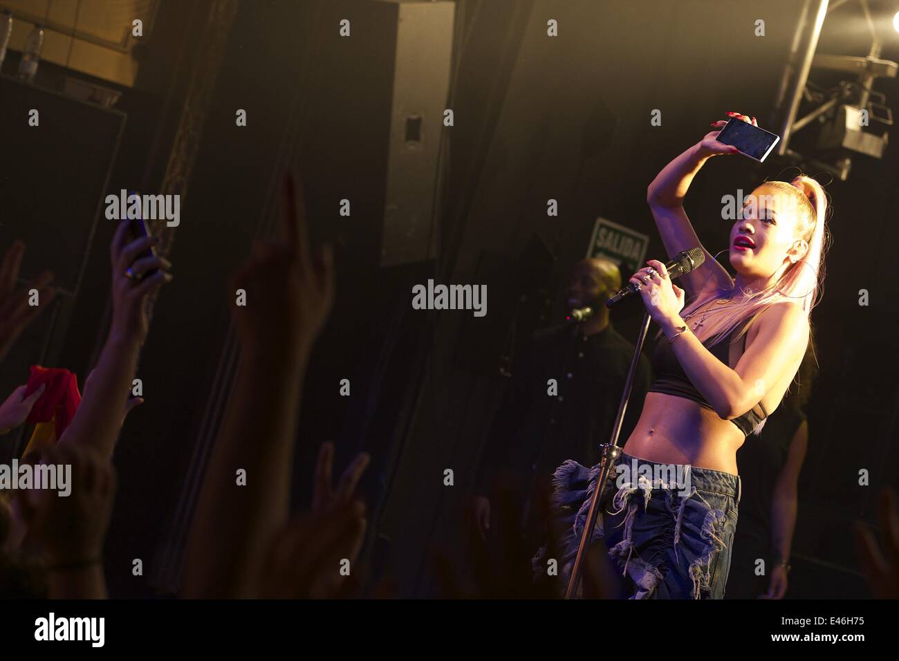 Madrid, Spain. 3rd July, 2014. Singer Rita Ora performs on stage at the Joy Eslava Club on July 3, 2014 in Madrid, Spain. Credit:  Jack Abuin/ZUMA Wire/Alamy Live News Stock Photo