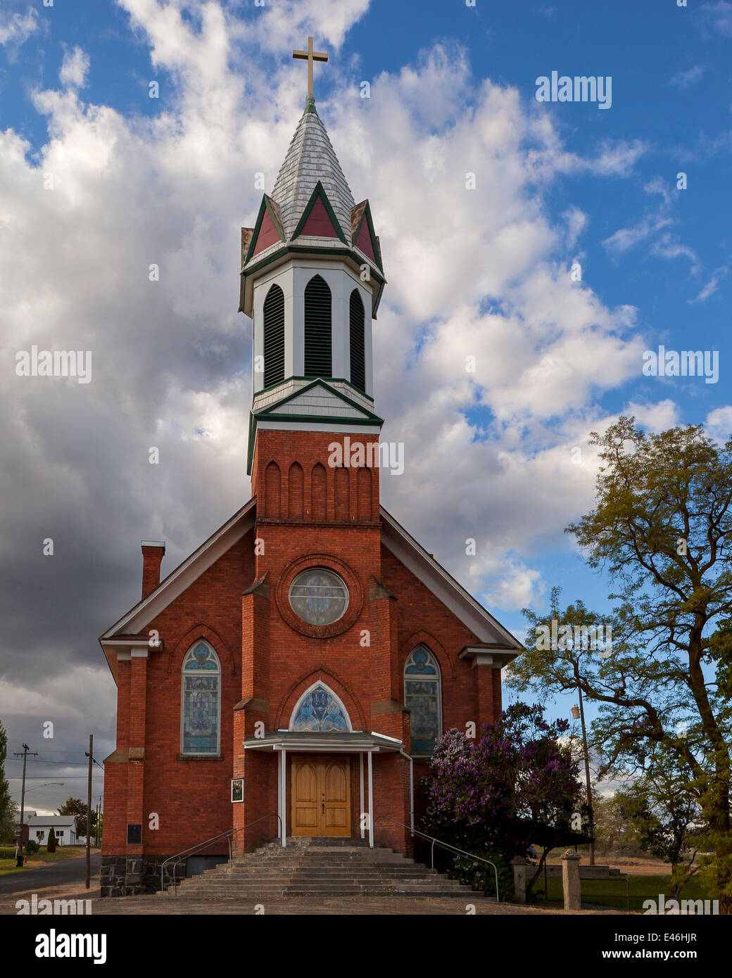 Lincoln County, WA Clearing storm clouds over Mary Queen of Heaven