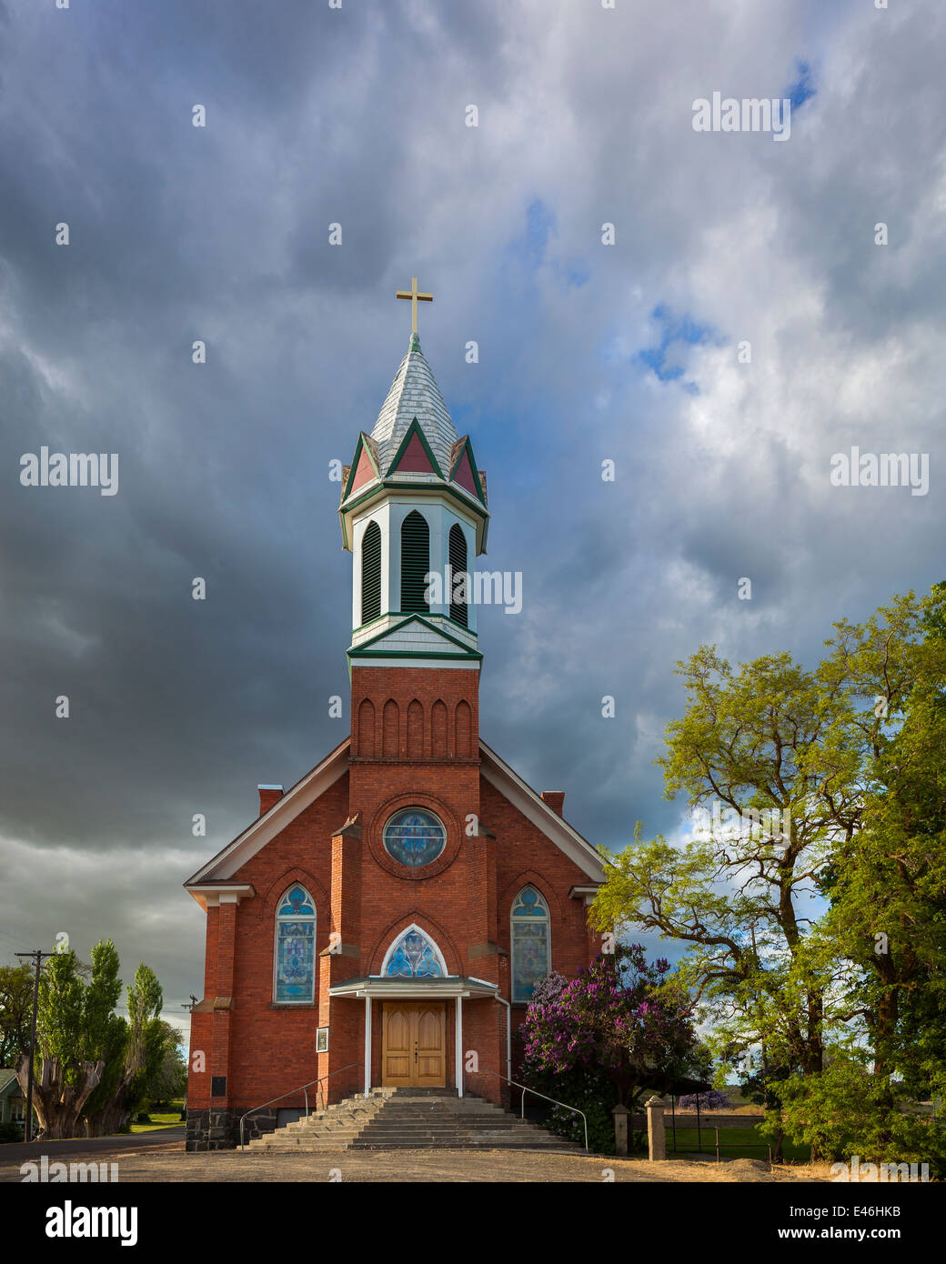 Lincoln County, WA Clearing storm clouds over Mary Queen of Heaven