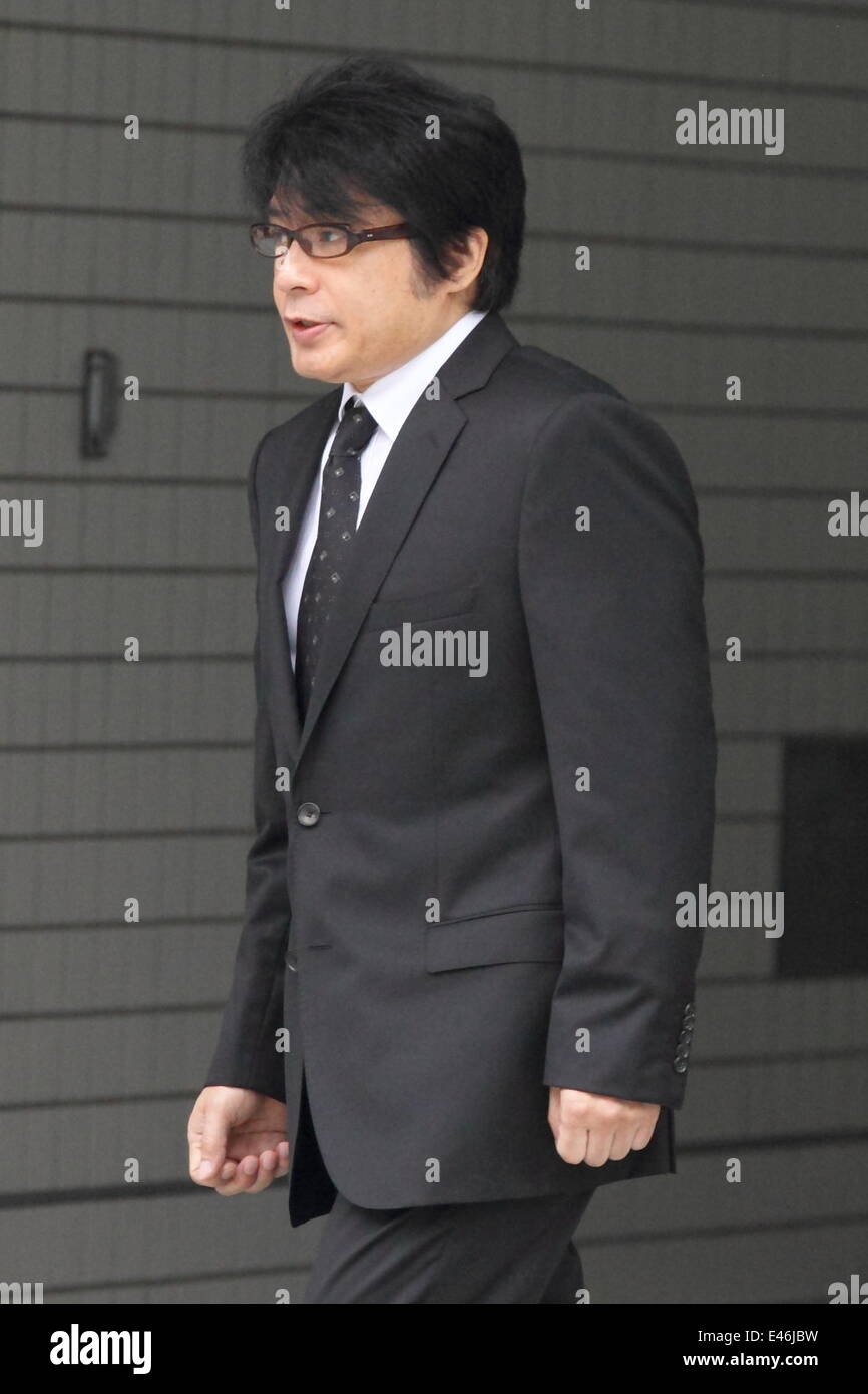 Tokyo, Japan. 3rd July, 2014. Popular singer-songwriter Aska (Shigeaki Miyazaki) was released on bail after suspicion of possessing illegal stimulant drugs at Wangan Police Station in Minato Ward, Tokyo on July 3, 2014. Credit:  Motoo Naka/AFLO/Alamy Live News Stock Photo