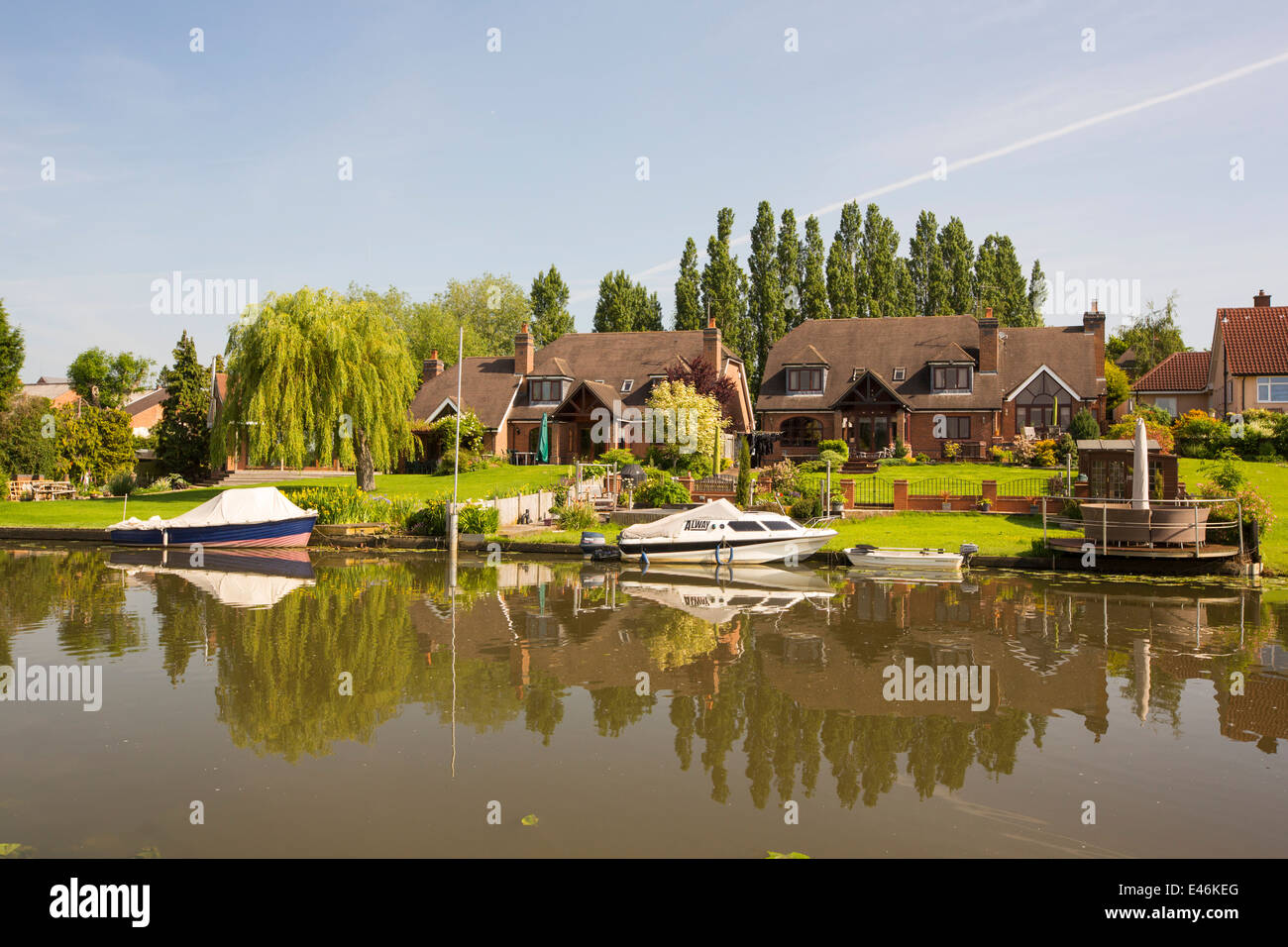 Water front houses in Barrow upon Soar in Leicestershire, next to the