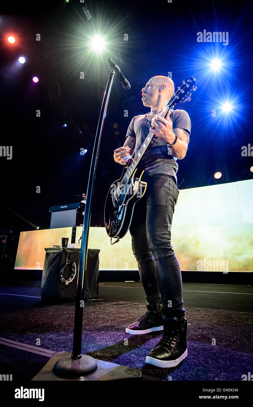 Toronto, Ontario, Canada. 3rd July, 2014. American rock band Daughtry performed at Molson Canadian Amphitheatre in Toronto. Band members: CHRIS DAUGHTRY, JOSH STEELY, JOSH PAUL, BRIAN CRADDOCK, ELVIO FERNANDES Credit:  Igor Vidyashev/ZUMA Wire/Alamy Live News Stock Photo