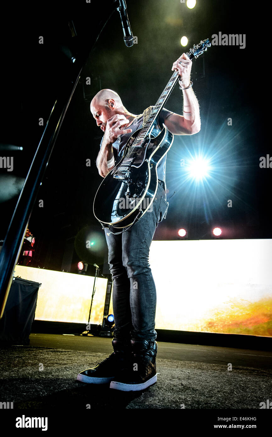Toronto, Ontario, Canada. 3rd July, 2014. American rock band Daughtry performed at Molson Canadian Amphitheatre in Toronto. Band members: CHRIS DAUGHTRY, JOSH STEELY, JOSH PAUL, BRIAN CRADDOCK, ELVIO FERNANDES Credit:  Igor Vidyashev/ZUMA Wire/Alamy Live News Stock Photo