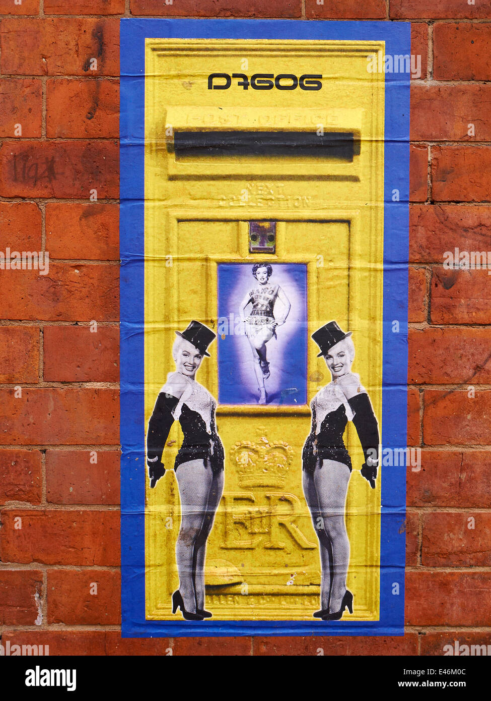 Posters on outside wall in Northern Quarter Manchester UK Stock Photo