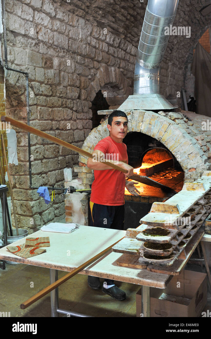 Abulafia Bakery, Jaffa, Israel. preparing and baking bread products in