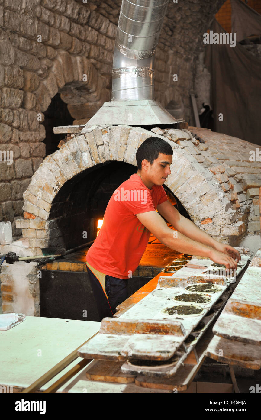 Abulafia Bakery, Jaffa, Israel. preparing and baking bread products in