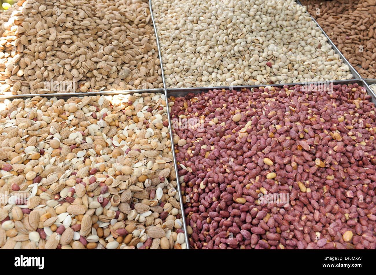 nuts, seeds & mixes, for sale at Hurfeish market, a Druze town in Israel Stock Photo Alamy