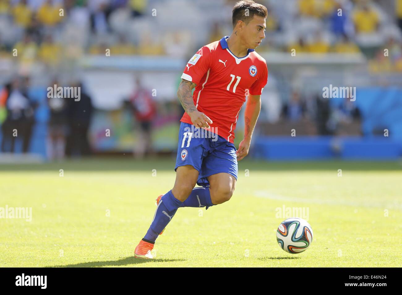 Belo Horizonte, Brazil. 28th June, 2014. Eduardo Vargas (CHI) Football/Soccer : FIFA World Cup Brazil 2014 round of 16 match between Brazil and Chile at the Mineirao Stadium in Belo Horizonte, Brazil . © AFLO/Alamy Live News Stock Photo