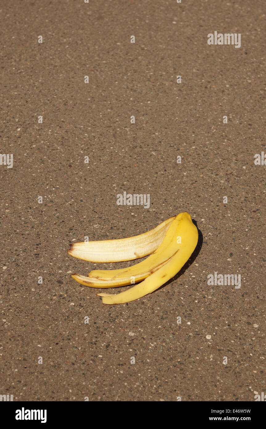 discarded banana skin Stock Photo
