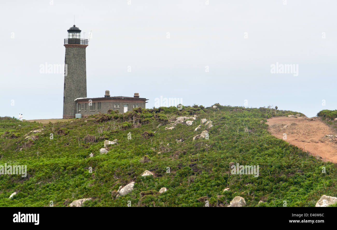 lighthouse at the Seven Islands in Brittany, France Stock Photo
