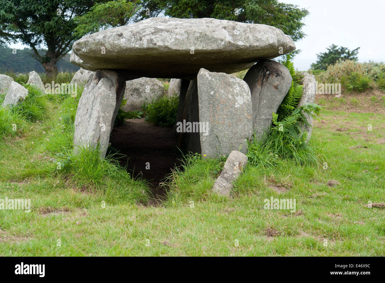 Gallery grave at Ile-Grande in Brittany, France Stock Photo