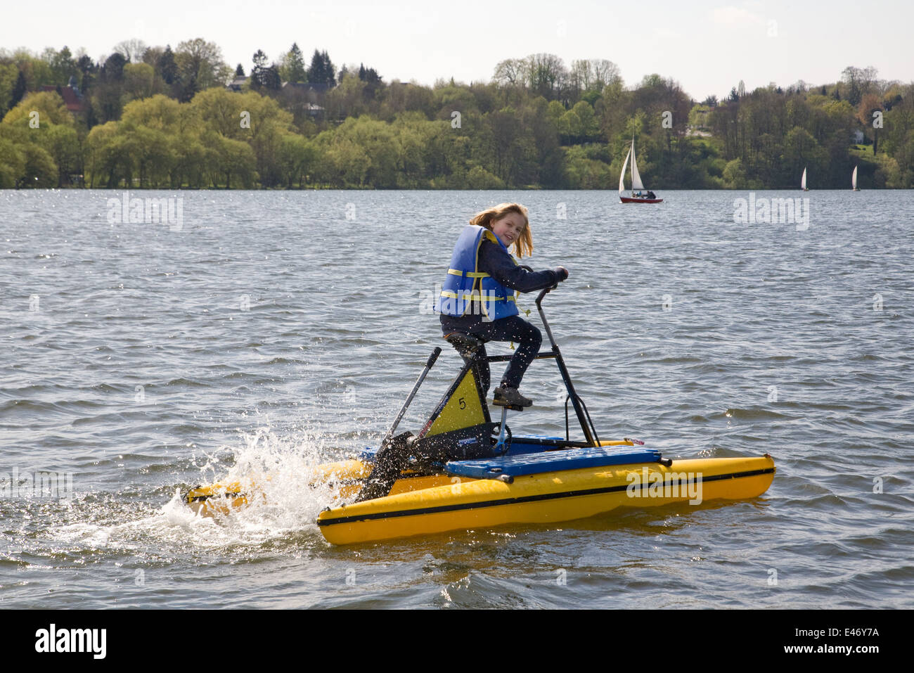 Ratzeburg, Germany, hydro-bike tour on the Lake Ratzeburg Stock Photo -  Alamy