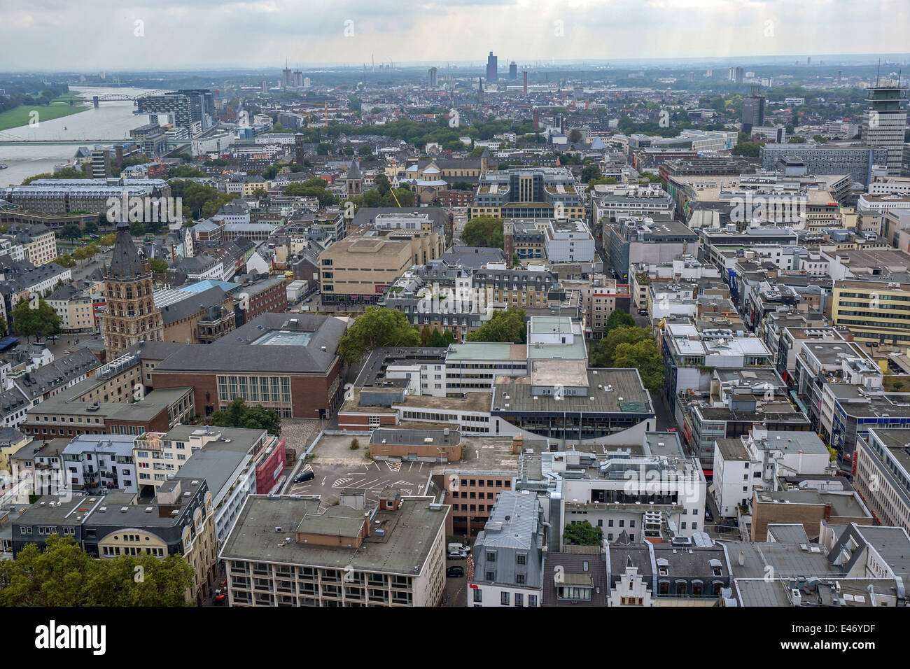 Germany: Cologne City Centre as seen from Cologne Cathedral (Kölner Dom). Photo from 23 September 2013. Stock Photo