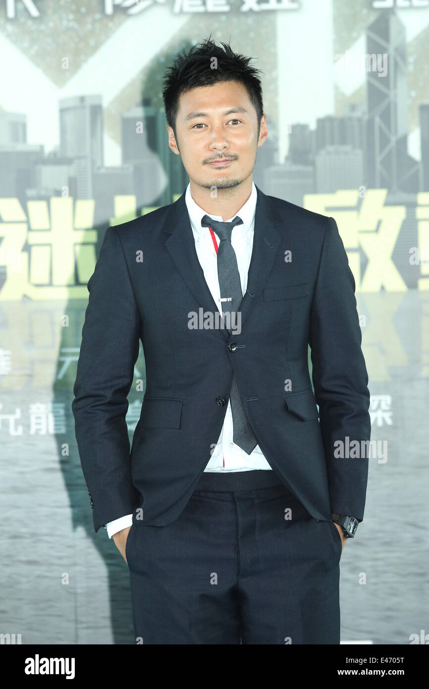 Actor Shawn Yue attends a film press conference in Hong Kong,China on